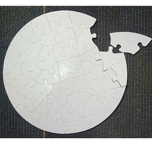 20*20cm DIY Custom Round Shape Sublimation Blank Puzzle Jigsaw Puzzle For Promotion/Valentine's Day Gift