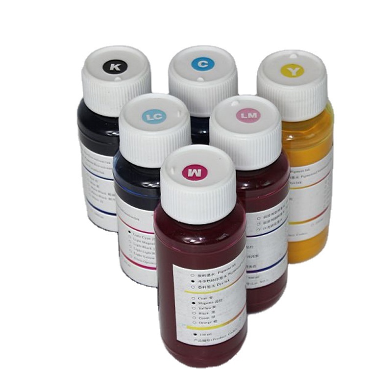 Yiwu Factory  6 colors Inkjet Ink For  Coated Mug/T shirt/Hat/Glass/Rock/Puzzle/Phone Case