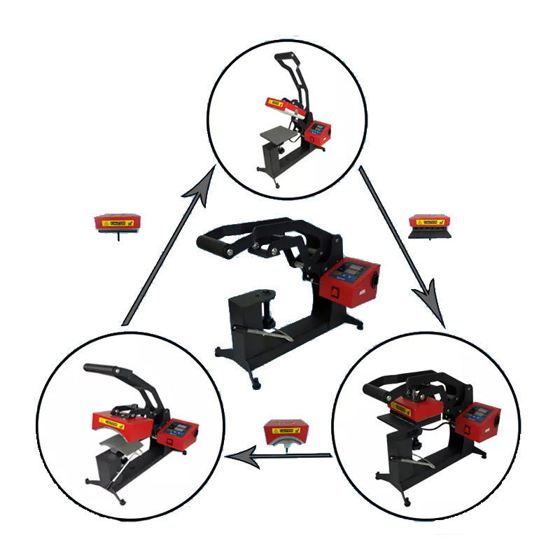 3 in 1 Digital Double Display Pen Printing Machine Hat/ Logo DIY Sublimation Heat Press Machine