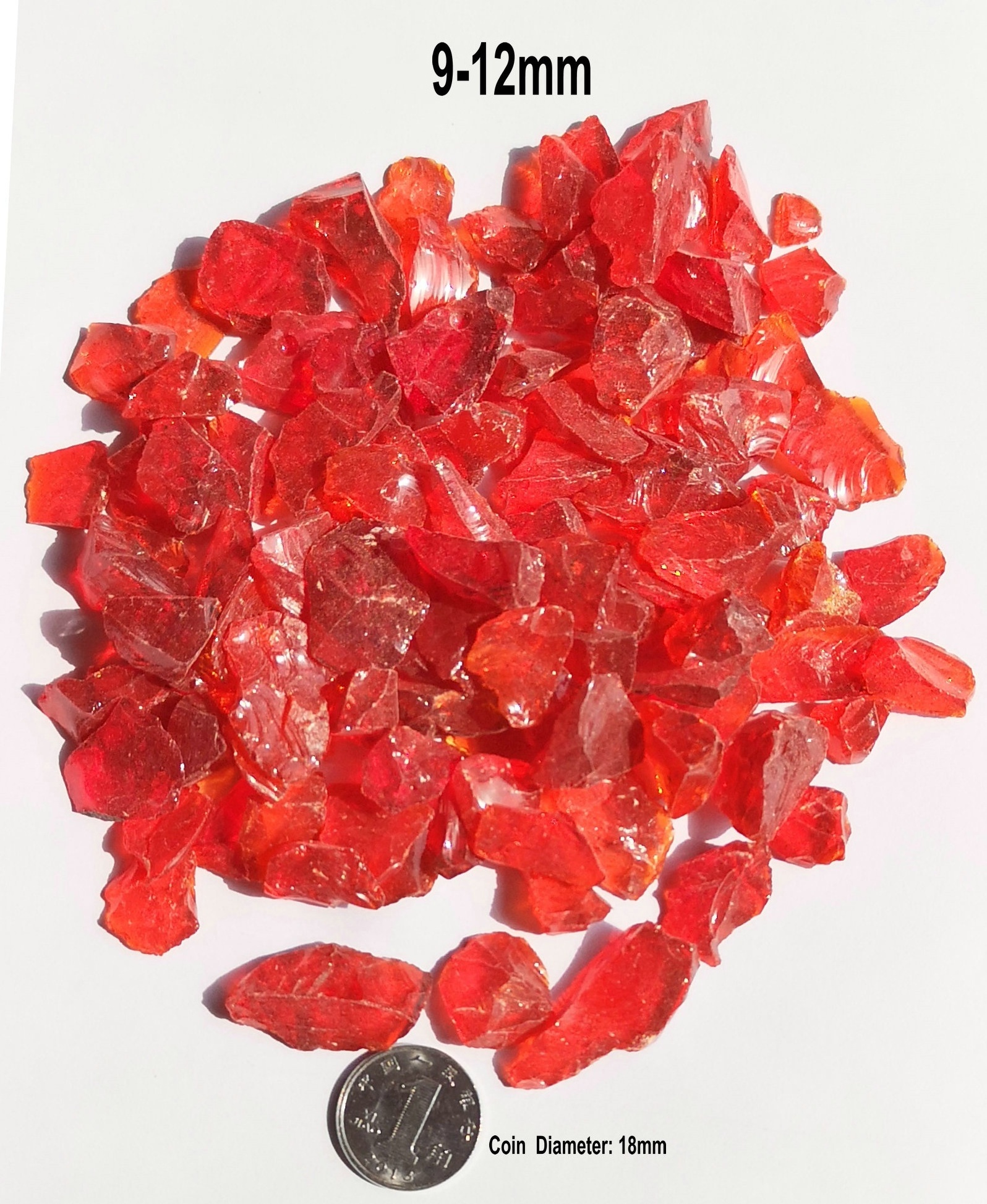 12mm Recycled Crushed Red Terrazzo Glass Rock Chips for Landscaping