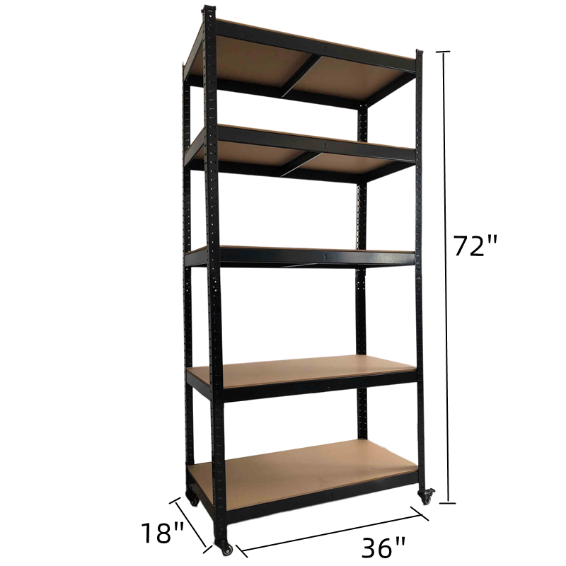 175KG Heavy duty metal laminated boltless DIY storage rack shelving shelf shelves with wheels powder coated for philippines