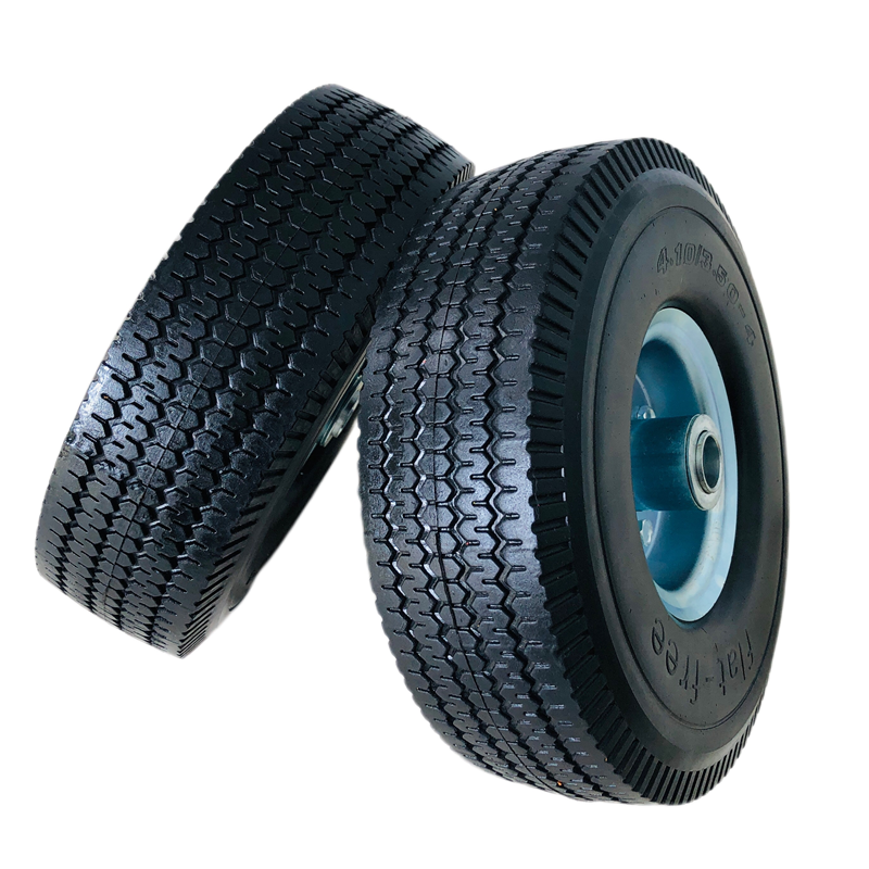 10 Inch 4.10/3.50-4 Polyurethane Puncture Proof Flat Free Tires Garden Carts Lawn Mower PU Foam Wheels