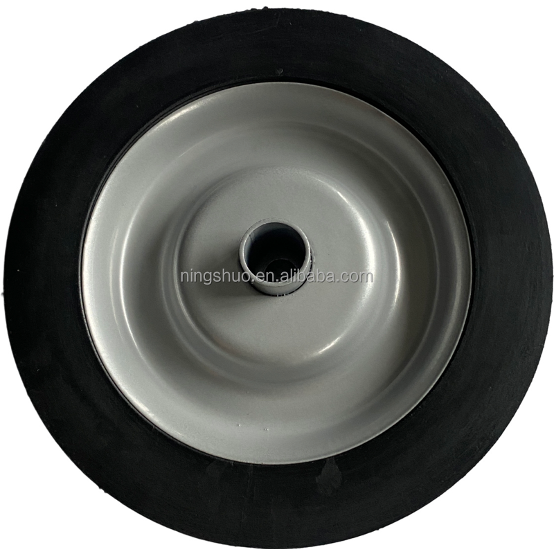 8 inch 200x60 7*1.5 Flat Free Small Metal Rim Puncture Proof Solid Rubber Caster Tires for Stroller Toys Rubber Trash Bin Wheels