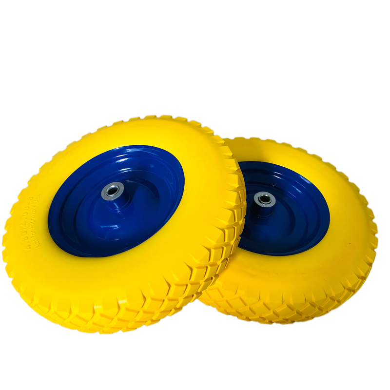 Cheap Price 4.80/4.00-8 Polyurethane Puncture Proof PU Foam Wheel Tyre Steel Rim for Heavy Duty Wheelbarrow