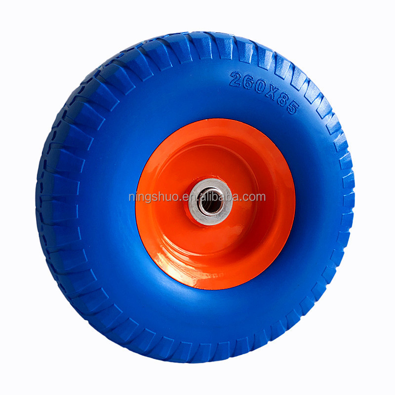 High Quality Flat Free Puncture Proof 260x85 3.00-4 3.50-4 3.50-8 4.00-6 Solid Pu Foam Filled kenda electric wheelbarrow tires