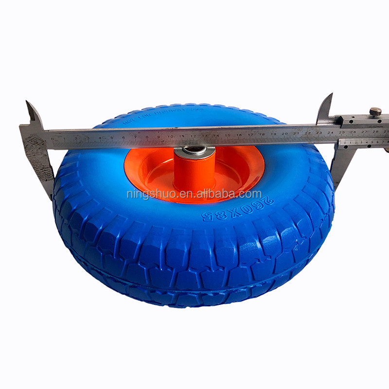 High Quality Flat Free Puncture Proof 260x85 3.00-4 3.50-4 3.50-8 4.00-6 Solid Pu Foam Filled kenda electric wheelbarrow tires