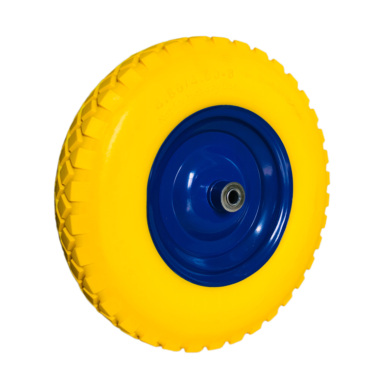 Cheap Price 4.80/4.00-8 Polyurethane Puncture Proof PU Foam Wheel Tyre Steel Rim for Heavy Duty Wheelbarrow