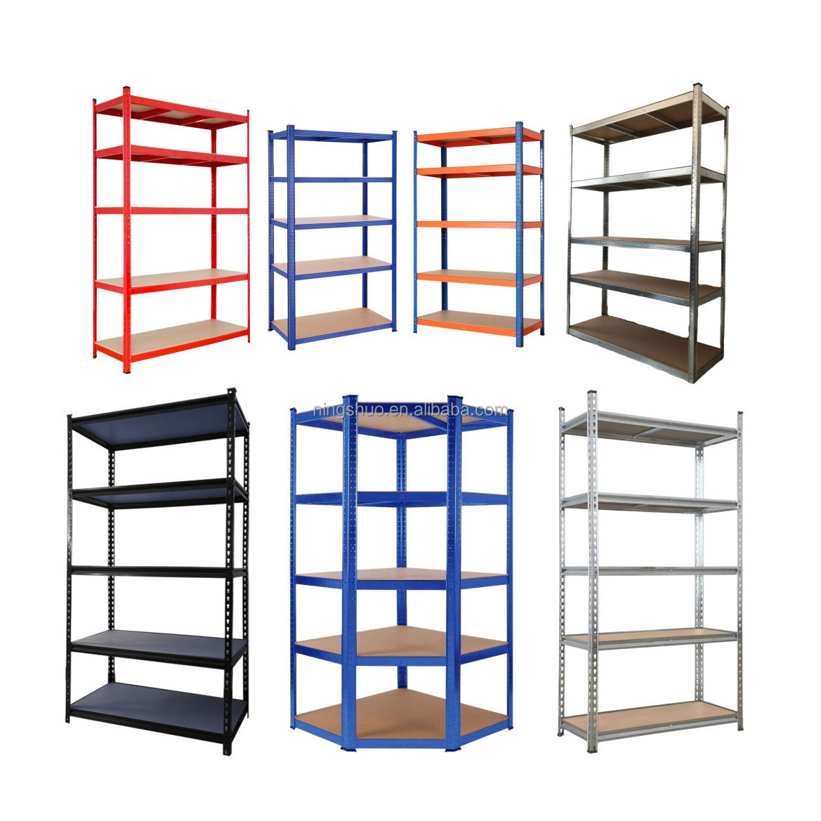 Steel 5 tiers 175kg garage shelving boltless industrial racking system metal warehouse storage shelf stacking racks shelves