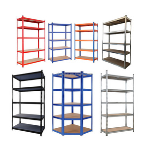 Steel 5 tiers 175kg garage shelving boltless industrial racking system metal warehouse storage shelf stacking racks shelves