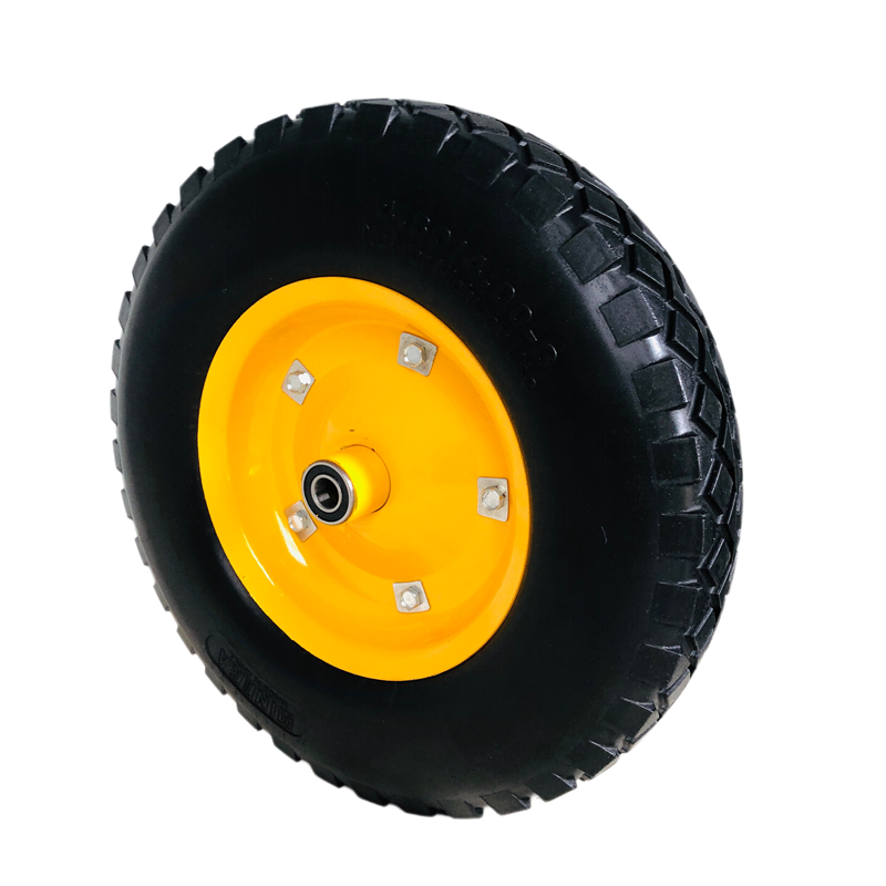 solid PU foamed wheels inflation free 4.80/4.00-8 wheel tyre polyurethane tire wheelbarrow high quality 5/8 Axle For  Cart Wagon