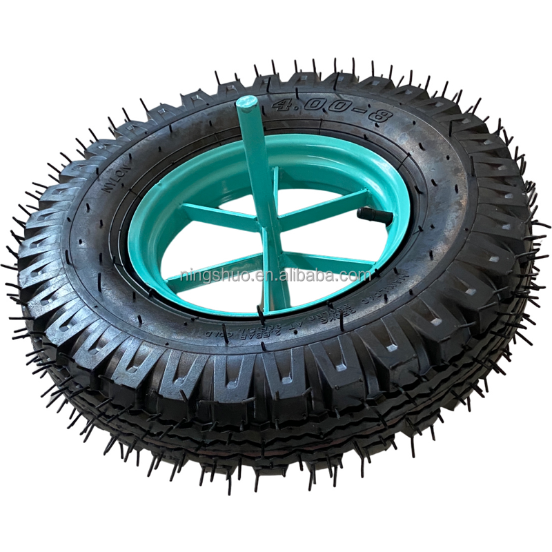 Manufacturer High Quality Heavy Duty hand truck replacement tires 4.00-8 wheelbarrow air inflate 16 inch pneumatic rubber wheels