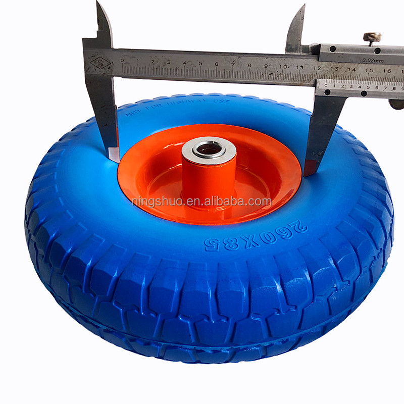 High Quality Flat Free Puncture Proof 260x85 3.00-4 3.50-4 3.50-8 4.00-6 Solid Pu Foam Filled kenda electric wheelbarrow tires