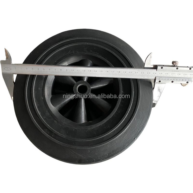 7'' 8 10 inch 8*2.5 8*2 10*2 10*2.5 Flat Free Puncture Proof Solid Rubber Powder Trash Can Dustbin Wheels With Axle