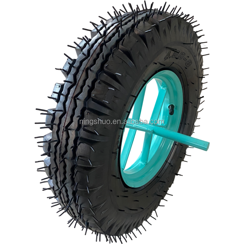 Manufacturer High Quality Heavy Duty hand truck replacement tires 4.00-8 wheelbarrow air inflate 16 inch pneumatic rubber wheels