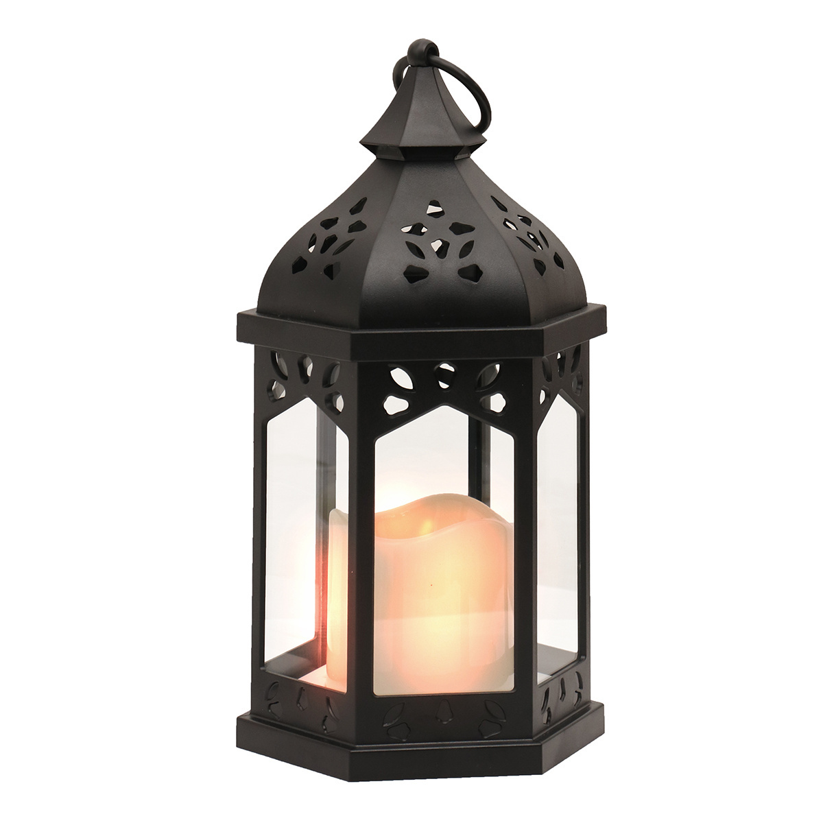 Waterproof LED Flickering Flameless Outdoor Garden Vintage Metal Candle Holders  Hanging Lanterns Candle Latern