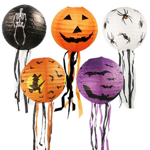 Pumpkin Ghost Spider Paper Lanterns Halloween Decor Event Party Supplies Collapsible Ball Hanging Lantern