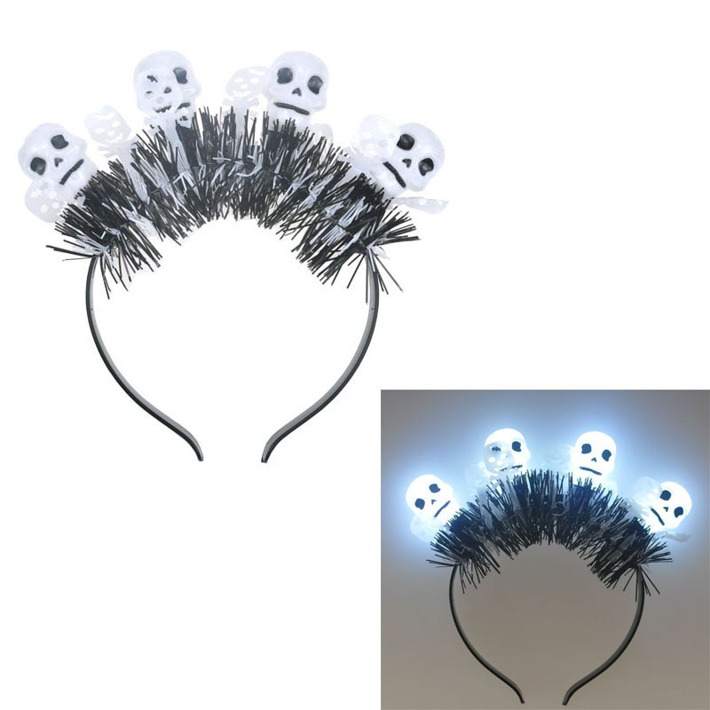 Halloween Light Up Headbands LED Pumpkin Hair Hoop Jack-O-Lantern Hair Band Party Favor Hair Accessories