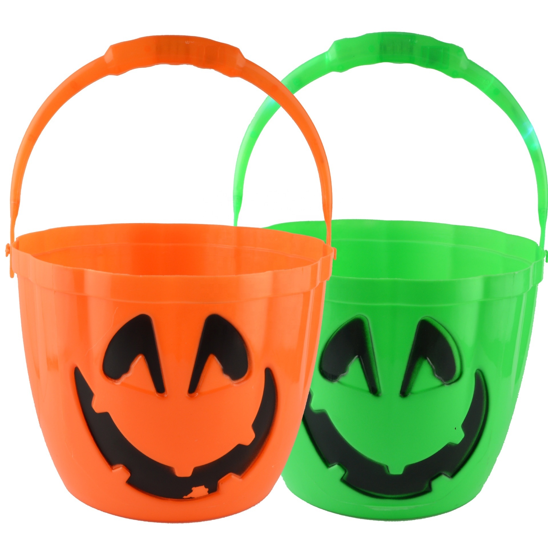 New Design Cheap Rgb Led Halloween Flashing Light Up Pumpkin Candy Pumpkin Bucket For Halloween Decor Kids