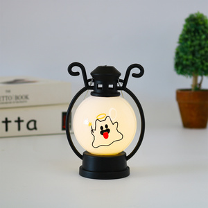 Halloween Wind Lantern Decoration Creative Small Night Light Atmosphere Light Ghost Festival Prop LED Party Electronic Candle