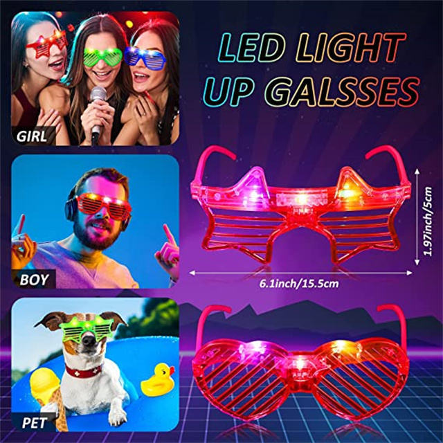 Cheap Price LED Glasses Glow in the Dark Light up Glasses Neon Party Favors Glow Glasses for Kid Adult Birthday Party Supplies