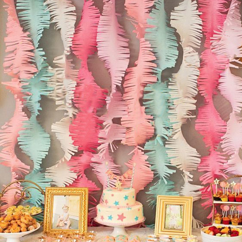 81 feet Colorfast biodegradable streamer crepe paper Mexican fiesta /taco backdrop party colorful backdrop for birthday