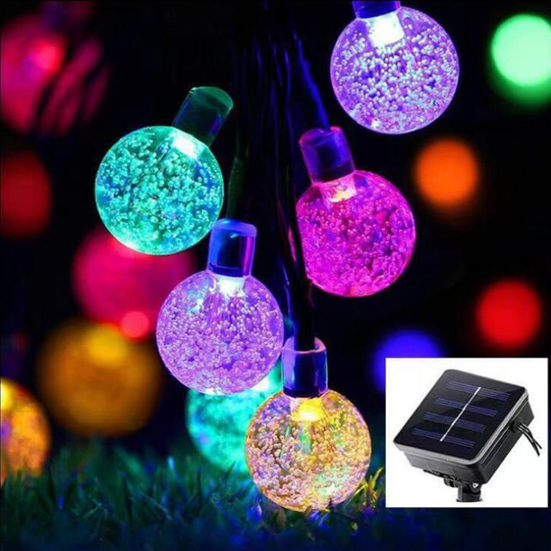 Party 30led Outdoor Solar String Lights Warm White Crystal Ball Christmas Globe Lights For Garden