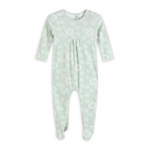 New Style Bamboo Baby Clothes Organic Cotton Toddler Newborn Clothes Printed Buttons Baby Rompers