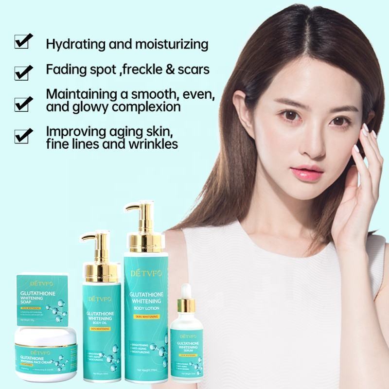 Bleaching Gluta Sets Body Lotion Body Cream Whitening Soap Body Oil Face Moisturizing Skin Care Set Lightening Cream