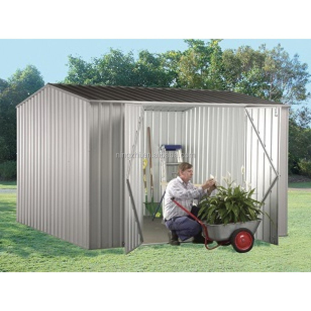 Small Gable  Roof Shed Green Prefab Backyard Shed Metal Garden Shed- DIY Steel Kit-