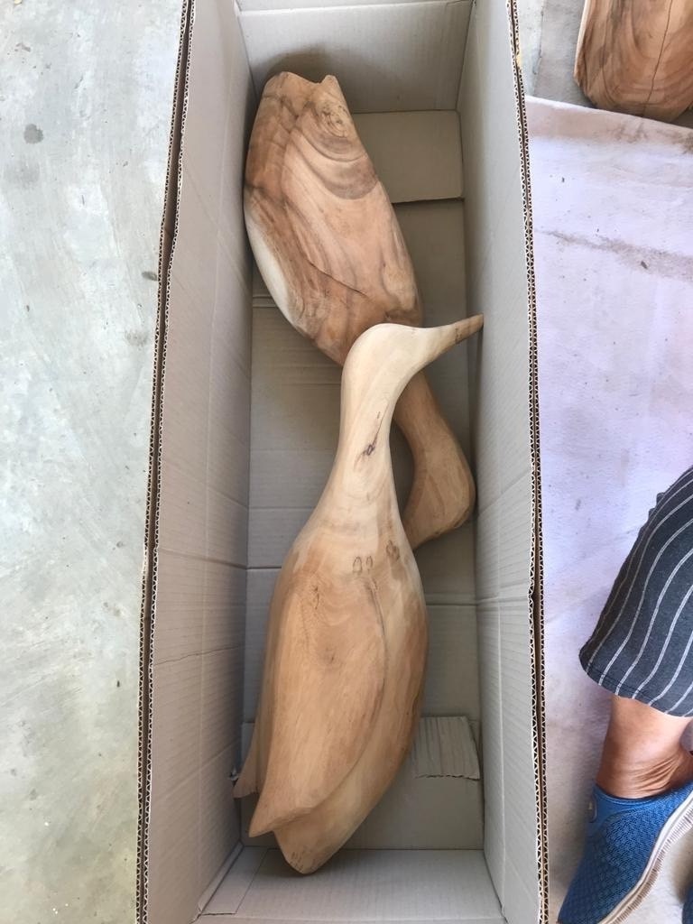 Wood carving duck hand made Thailand animal sculpture carving wood wooden box wooden gifts box crafts