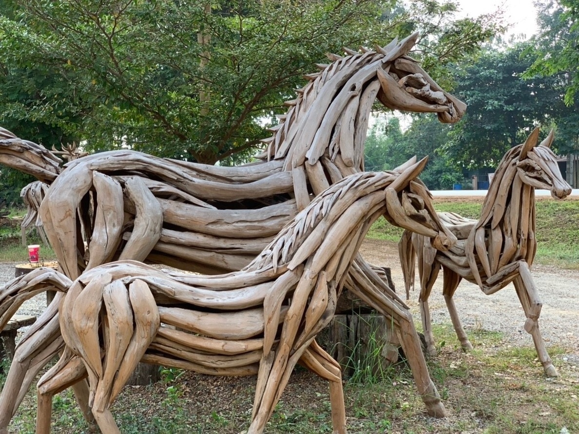 Driftwood horse sculpture Driftwood  animal art statue sculpture