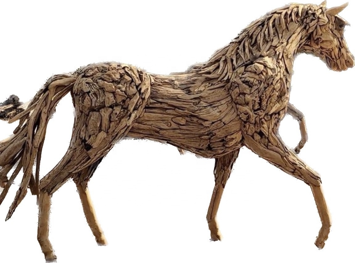 Driftwood horse sculpture Driftwood animal art statue sculpture