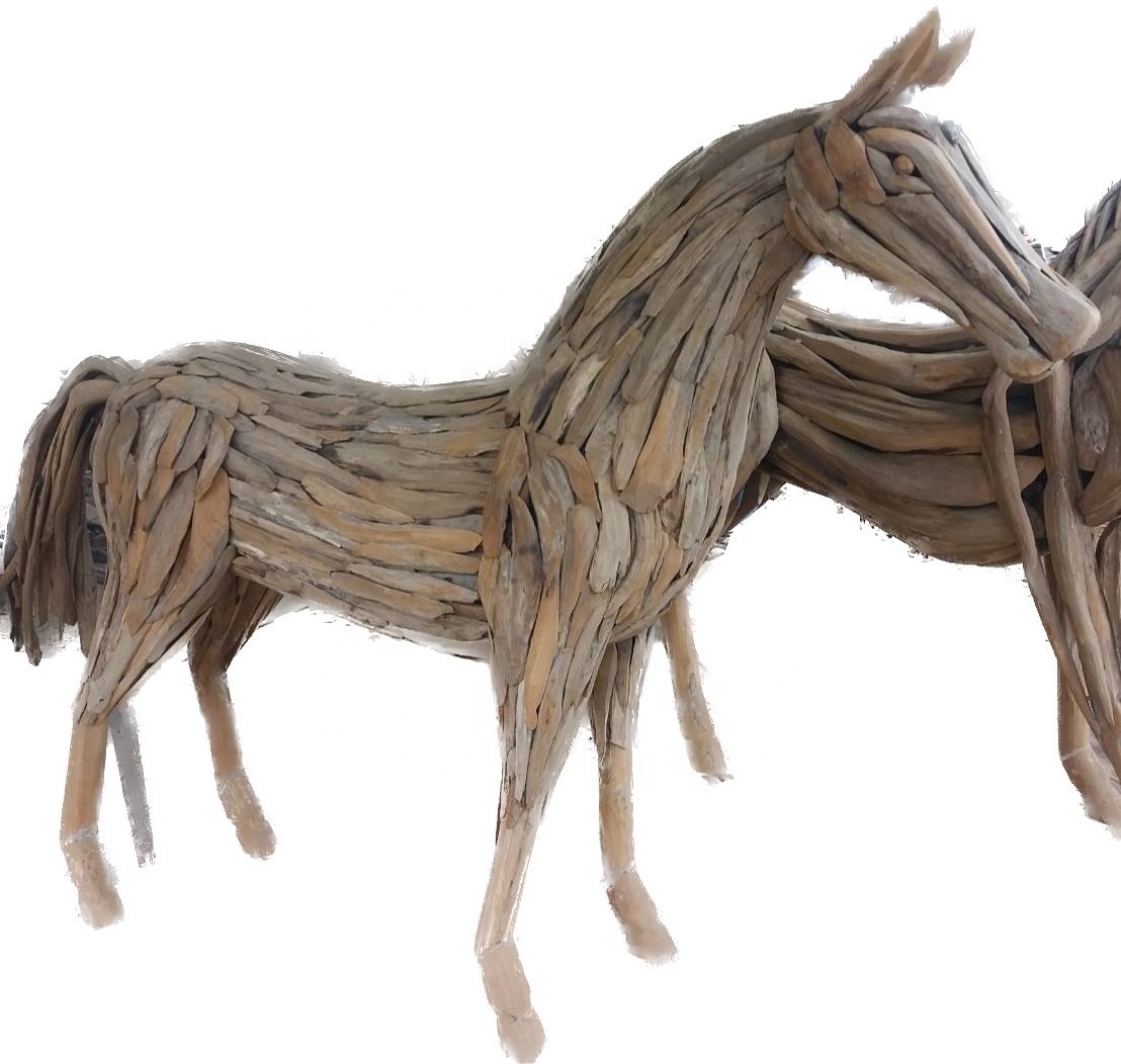 Driftwood horse sculpture Driftwood animal art statue sculpture