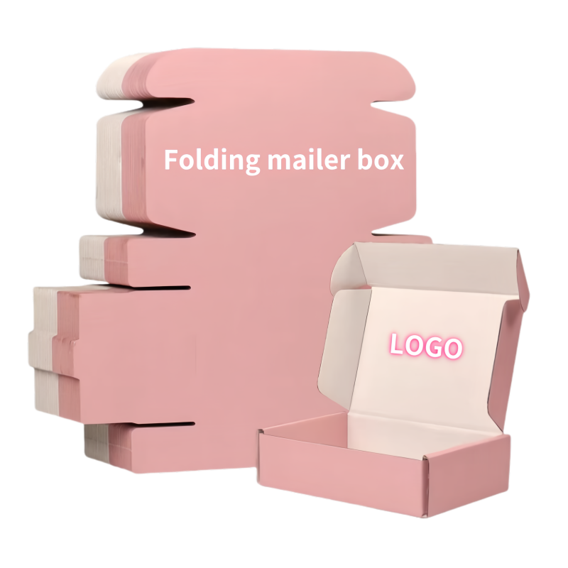 Wholesale Custom Logo Corrugated Mailer Shipping pink Paper Box for Clothing wig hat T-Shirts Pants Underwear Packaging