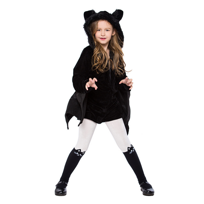 2023 Children Performance Jumpsuit Outfit Kids Halloween Party Cosplay Bat Man Vampire Girl Animal Bat Costume