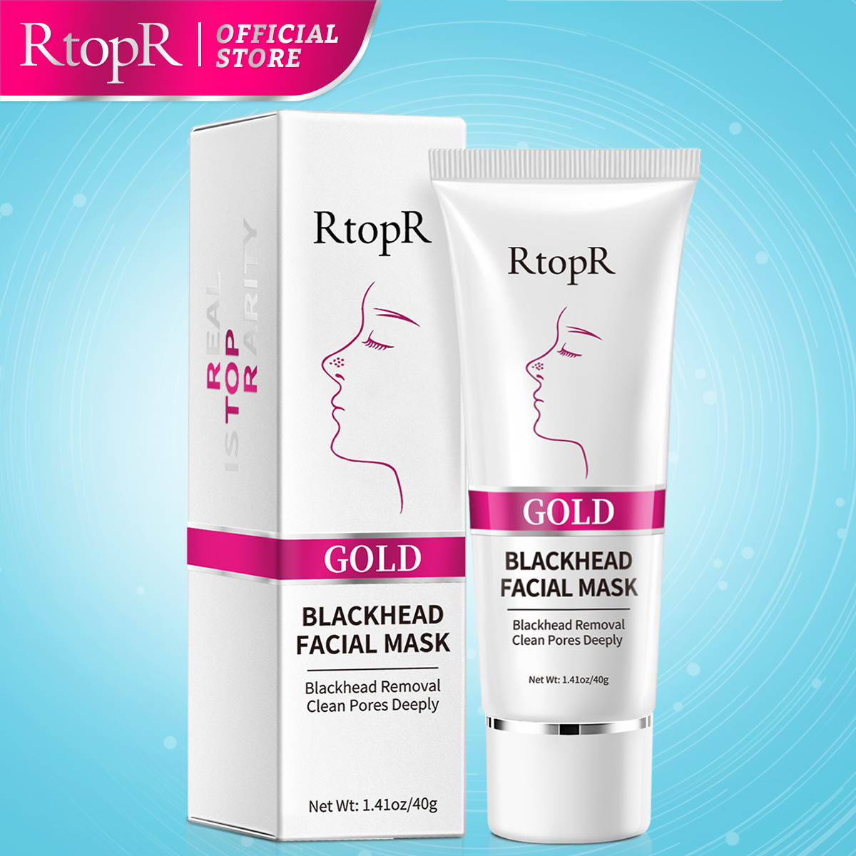 RtopR Official Store Gold Remove Blackhead  Face Mask Pore Peeling Acne Treatment Nose Deep Cleansing Face Whitening Hydrating