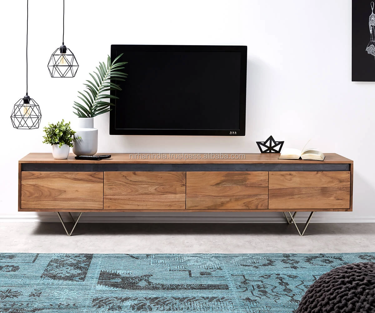 Classic Design Modern High Quality Furniture Mango Wood Tv Cabinet for Living Room at Wholesale Price