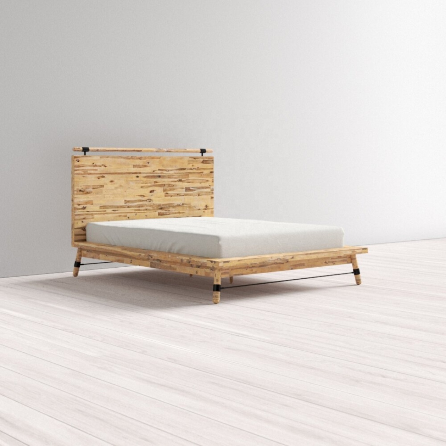 Wall Bed Home Furniture Bedroom Furniture Bed Structure Wooden Wood Simple Design with Elegant Modern Solid Scandinavian