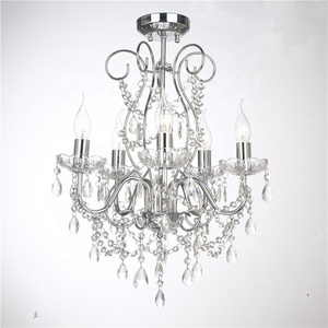 Vintage Ceiling Lamp Crystal Chandelier Pendant Light Fixture Chrome Metal New Lighting E14/E12 Modern Energy Saving 940510000