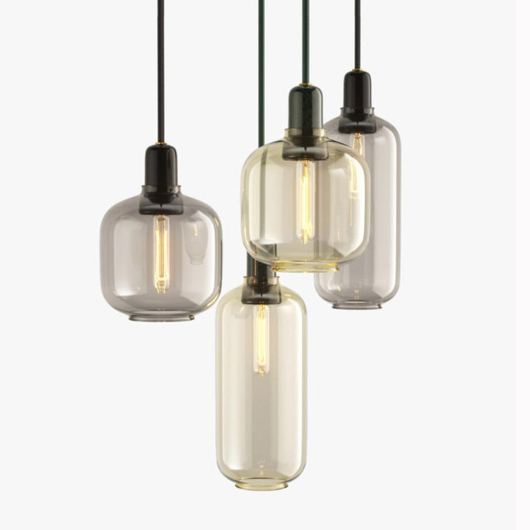 Farmhouse Glass Shade Hanging Lamp For Restaurant Hand Blown Nordic Modern Decor Chandeliers & Pendant Light