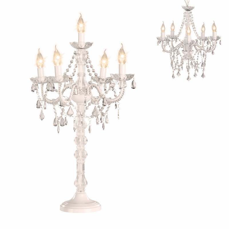 fancy decorative home table crystal white  decoration wedding chandelier table lamp