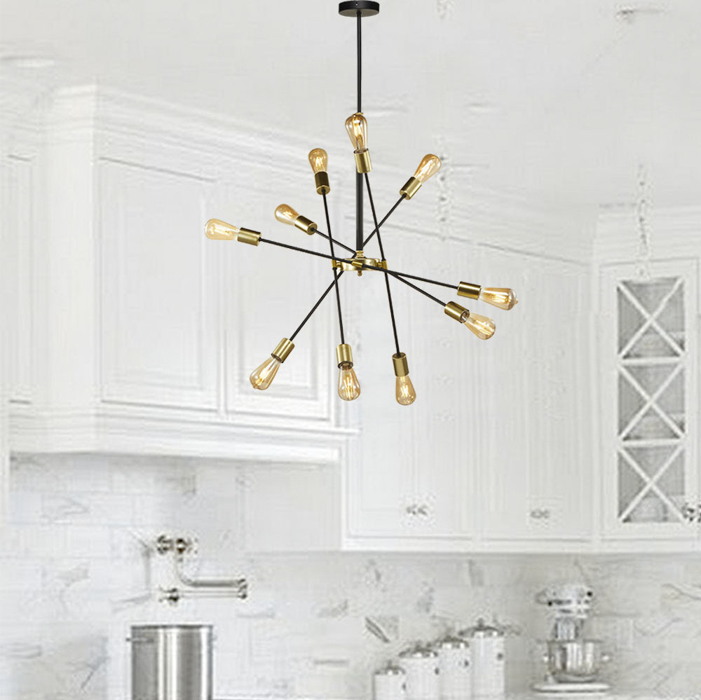 nordic waycross 6-light unique sputnik modern linear chandelier Flush mount ceiling lights