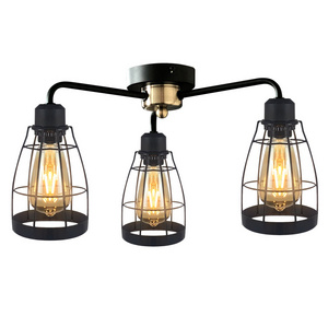 Industrial Metal Flush mount Ceiling Light Modern Simple Farmhouse Chandelier Kitchen Dining Chandeliers Ceiling Light