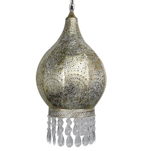 Indoor Handcrafted Brass Moroccan Beaded Lantern Pendant Lights For Home Iron Moroccan Lighting Fixture