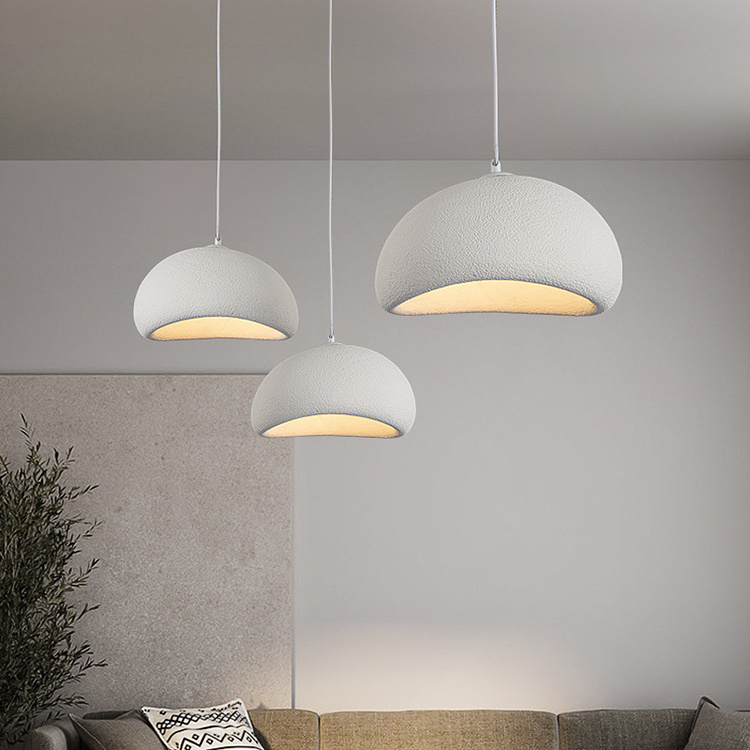 Modern Minimalist Concrete Stone Nordic Designer Pendant Light Cement-liked Hanging Lamp Resin Chandeliers Living Dining Room