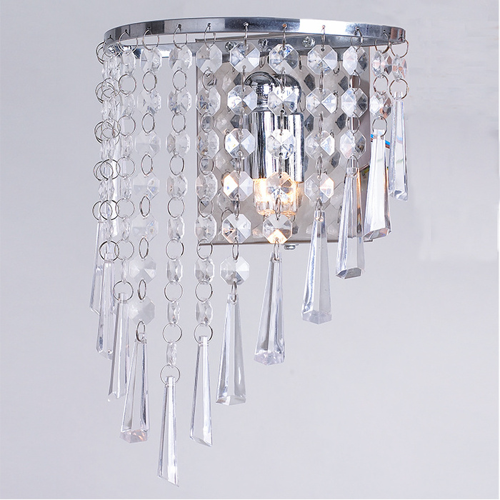 Modern Crystal Wall Light fixtures Indoor Chrome Wall Bracket Light for Home Acrylic Bedside Led Wall Lamp