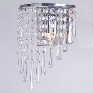 Modern Crystal Wall Light fixtures Indoor Chrome Wall Bracket Light for Home Acrylic Bedside Led Wall Lamp