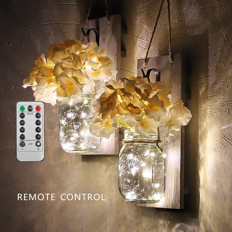 Retro Decor Night Light Glass IP66 Remote Control Wedding Wall Lamps Battery Operated Wall Led Lights For Home Outdoor