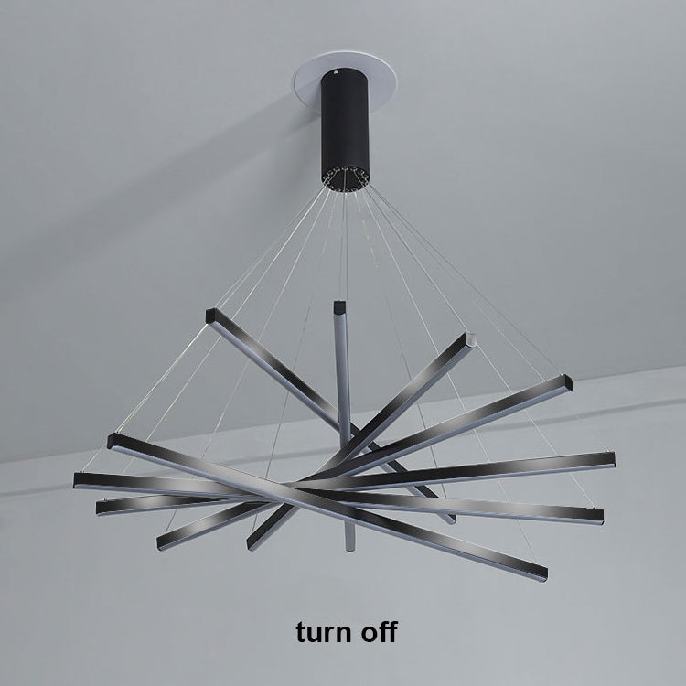 Nordic Villa Home Decor Minimalist Long Steel Hanging Staircase Pendant Lamps Modern Luxury Large LED Stair Chandelier Lighting