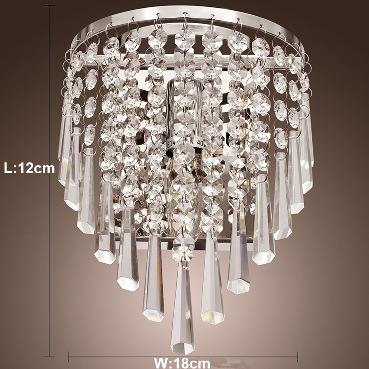 Modern Crystal Wall Light fixtures Indoor Chrome Wall Bracket Light for Home Acrylic Bedside Led Wall Lamp